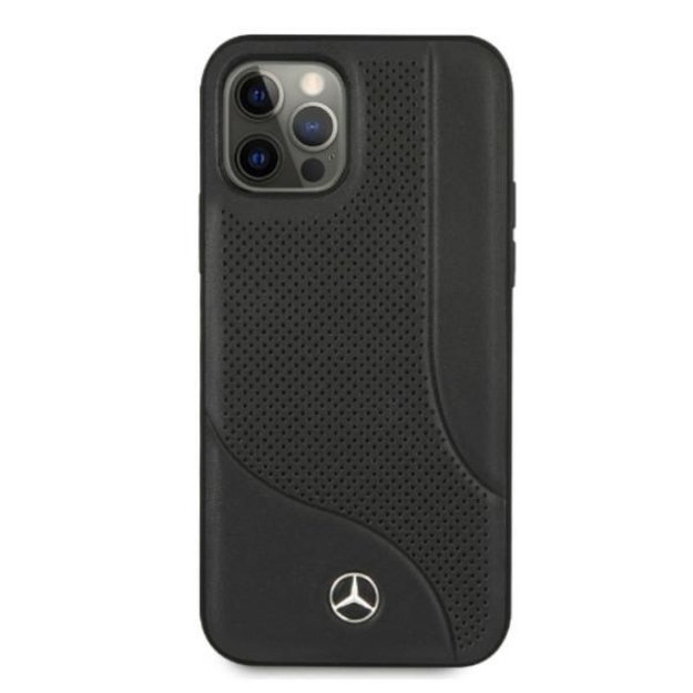 Mercedes MEHCP12LCDOBK iPhone 12 Pro Max 6,7  czarny/black hardcase Leather Perforated Area 2