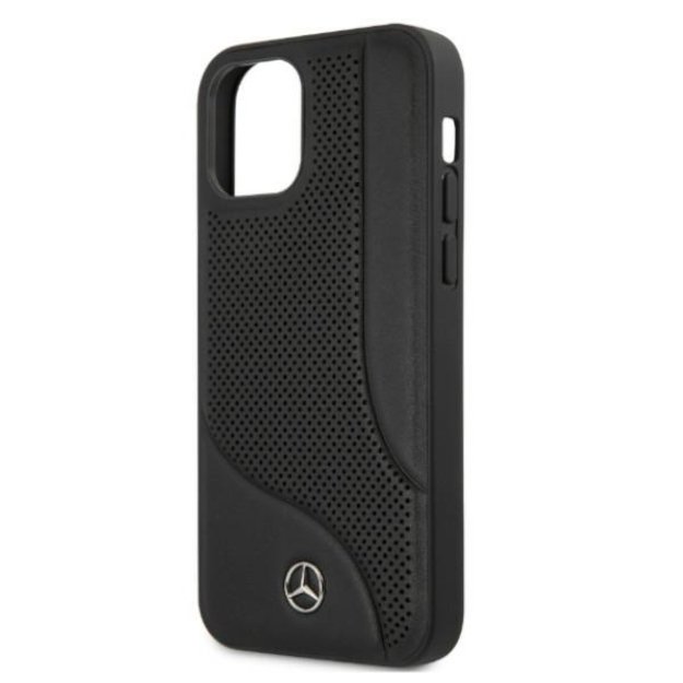 Mercedes MEHCP12LCDOBK iPhone 12 Pro Max 6,7  czarny/black hardcase Leather Perforated Area 5