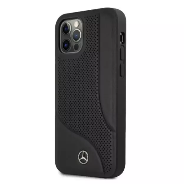 Mercedes MEHCP12LCDOBK iPhone 12 Pro Max 6,7  czarny/black hardcase Leather Perforated Area 8