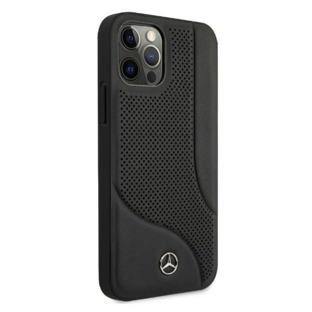 Mercedes MEHCP12LCDOBK iPhone 12 Pro Max 6,7  czarny/black hardcase Leather Perforated Area 3