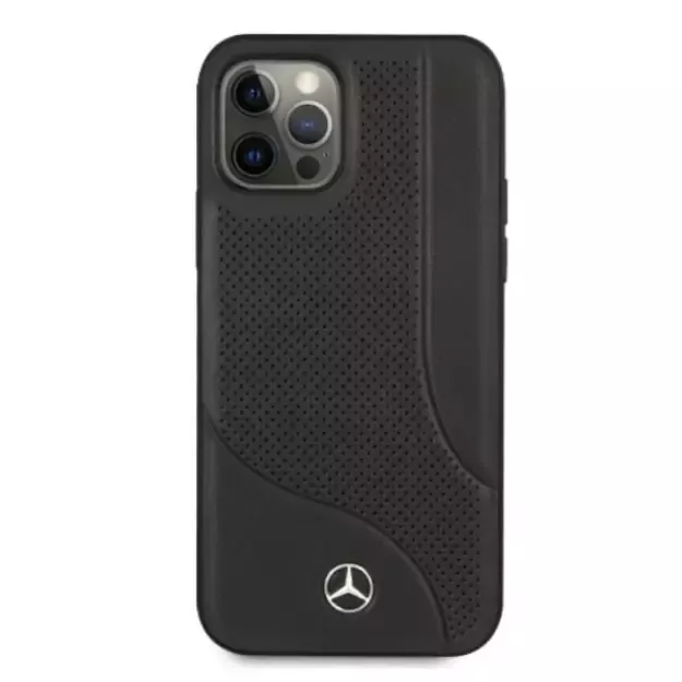 Mercedes MEHCP12LCDOBK iPhone 12 Pro Max 6,7  czarny/black hardcase Leather Perforated Area 9