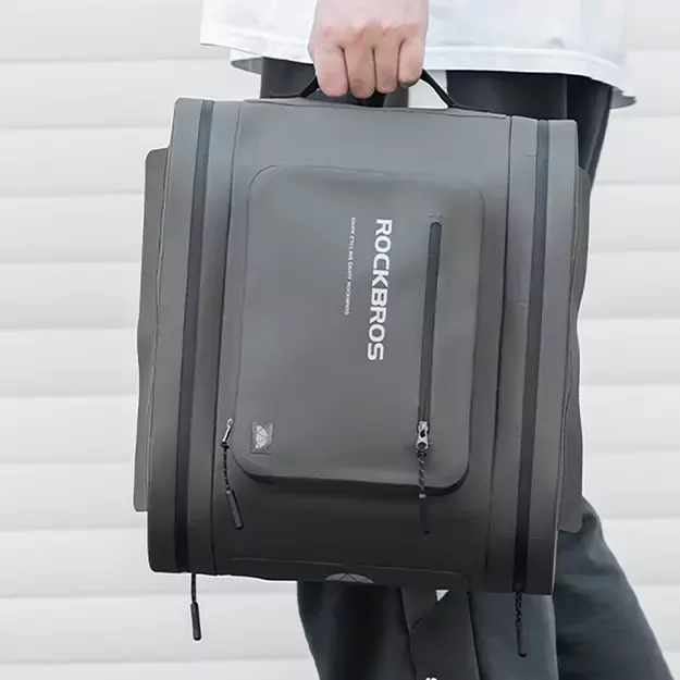 Rockbros waterproof bike pannier, for trunk, capacity 14l - gray 4