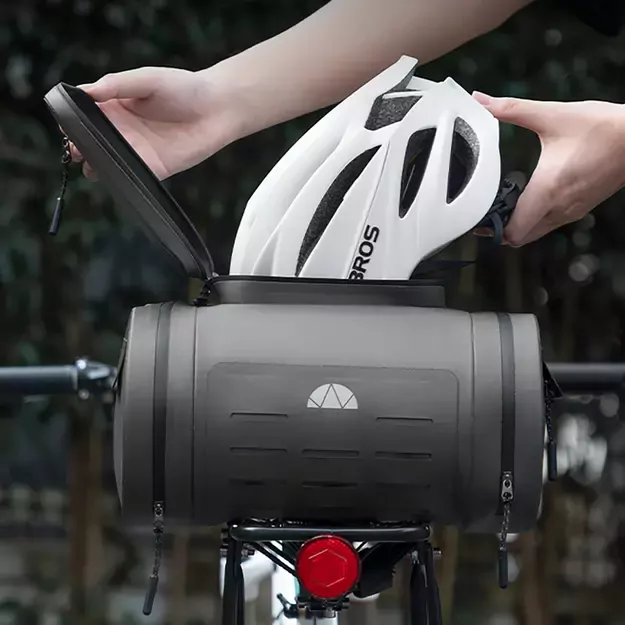 Rockbros waterproof bike pannier, for trunk, capacity 14l - gray 3