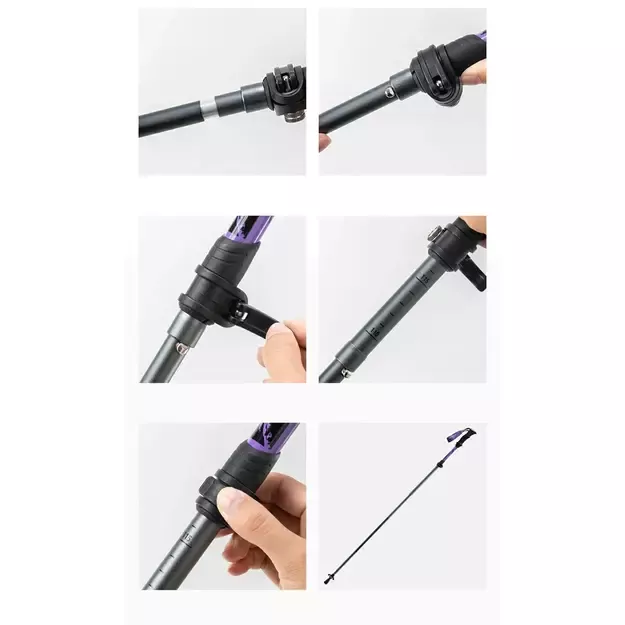 Qunature Nordic Walking Trekking Pole Aluminum 110 - 130 cm 1 pc. - Purple 6