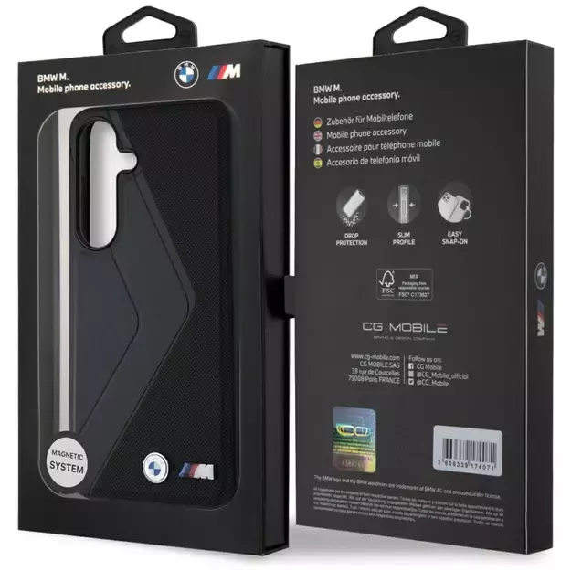 BMW Leather Oversized Stripes MagSafe case for Samsung Galaxy S25 - black 14