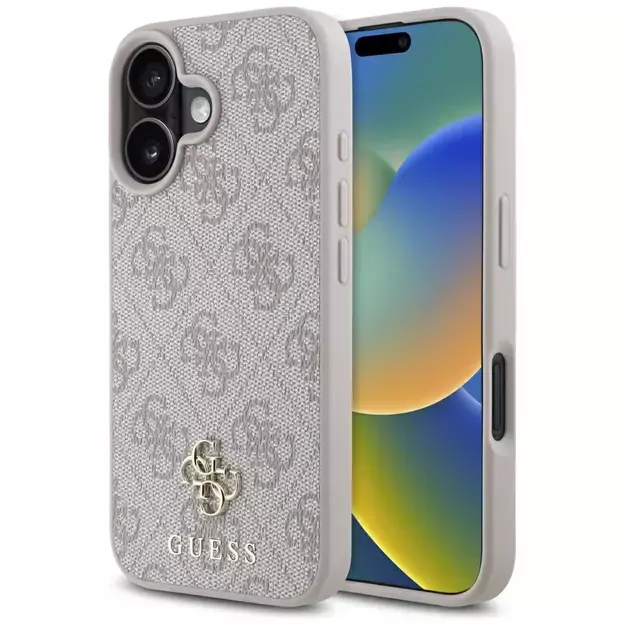 Guess HC PU 4G Small 4G and Classic iPhone 16 MagSafe Case - Pink