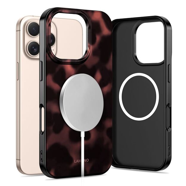 Tech-Protect Lamano MagSafe case for iPhone 16 Pro - black and red 1