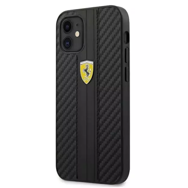 Ferrari FESNECHCP12SBK iPhone 12 mini 5.4&quot  black/black hardcase On Track PU Carbon