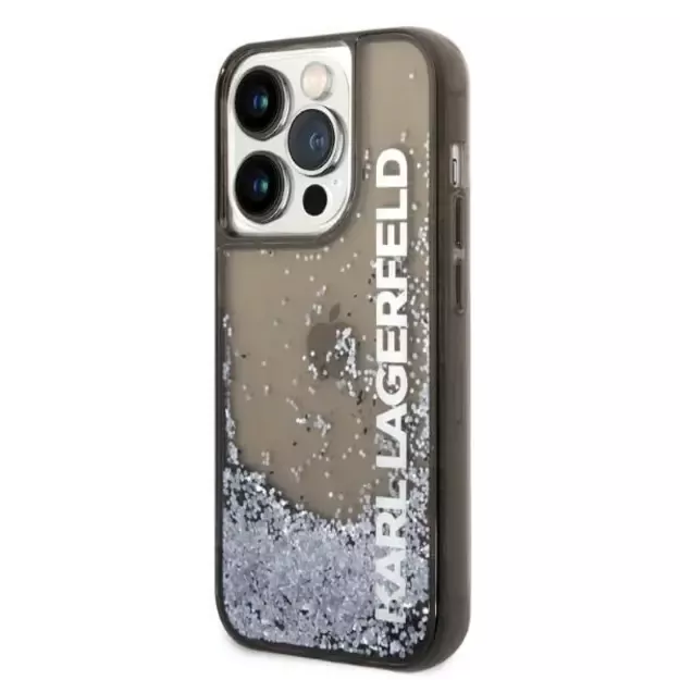 Karl Lagerfeld Liquid Glitter Elong case for iPhone 14 Pro - black 9