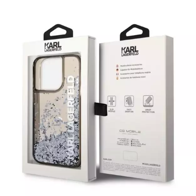 Karl Lagerfeld Liquid Glitter Elong case for iPhone 14 Pro - black 12