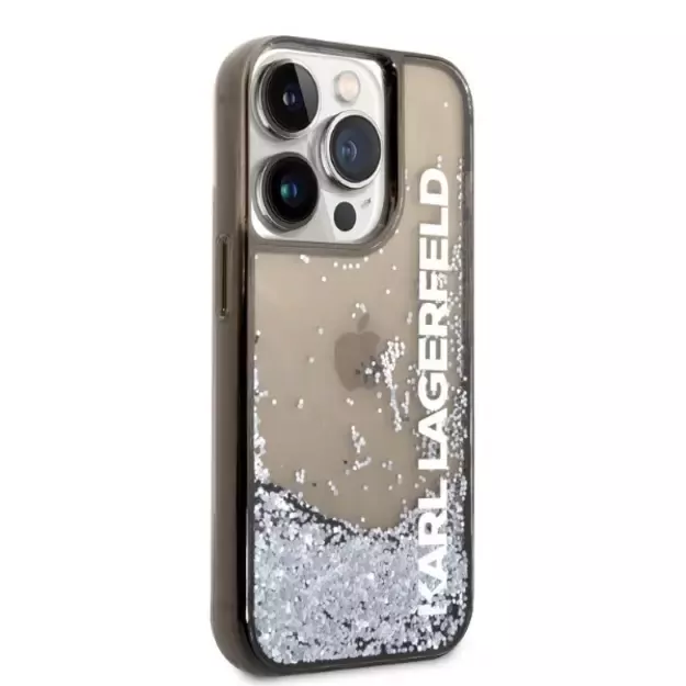 Karl Lagerfeld Liquid Glitter Elong case for iPhone 14 Pro - black 8
