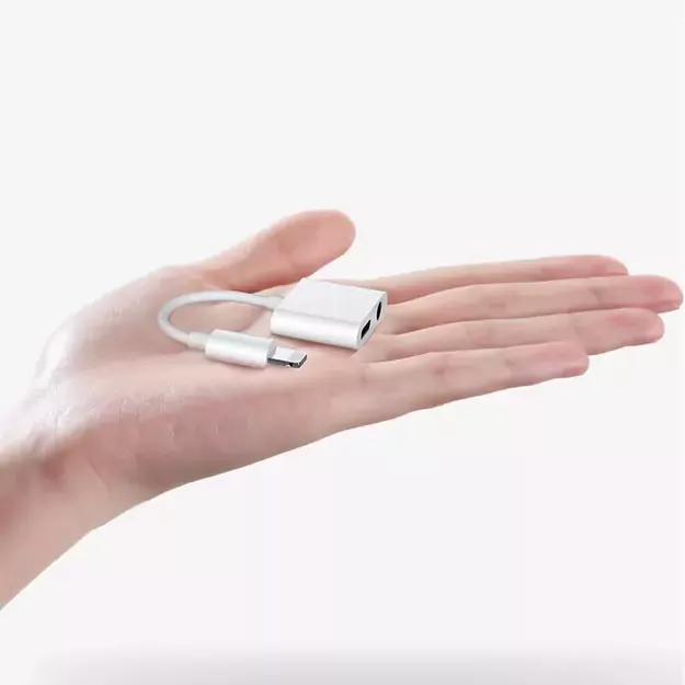 Joyroom S-Y104 headphone adapter Lightning - Lightning / mini jack 3.5mm - white 9