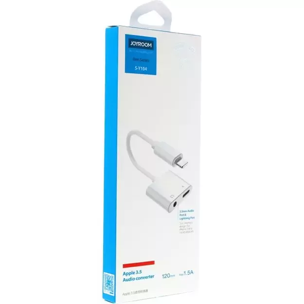 Joyroom S-Y104 headphone adapter Lightning - Lightning / mini jack 3.5mm - white 4