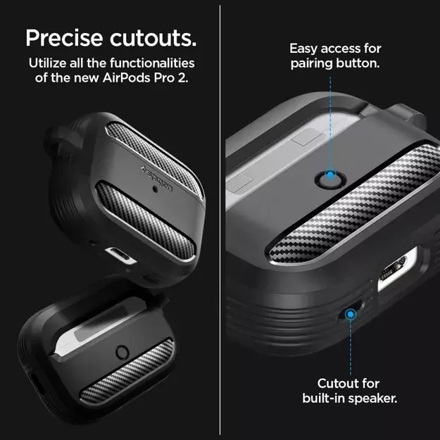 Spigen Rugged Armor Case for Apple AirPods Pro 1 / 2 - Matte Black 32