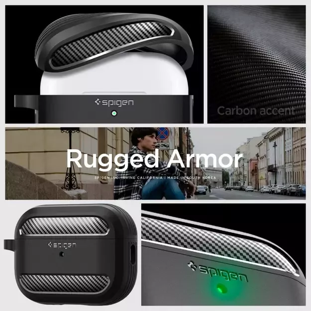 Spigen Rugged Armor Case for Apple AirPods Pro 1 / 2 - Matte Black 29