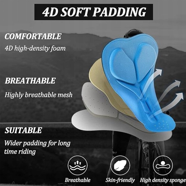 Rockbros RK2002XL bib shorts with XL pad - black 1