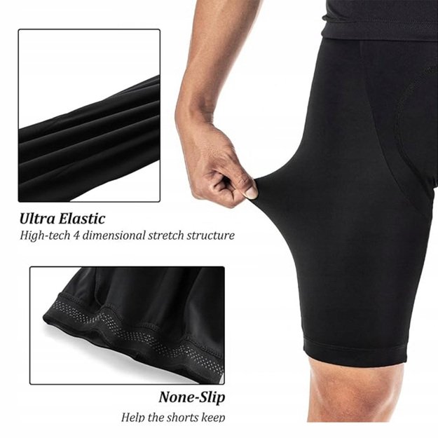 Rockbros RK2002XL bib shorts with XL pad - black 2