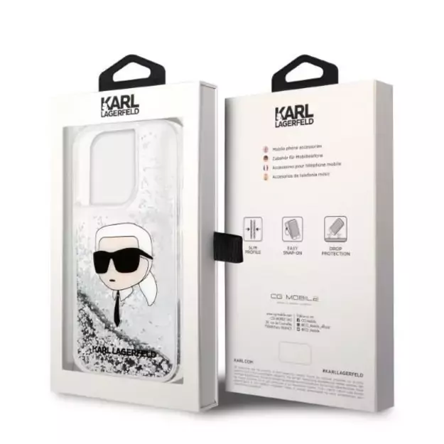 Karl Lagerfeld KLHCP14LLNKHCH iPhone 14 Pro 6.1  silver/silver hardcase Glitter Karl Head 7