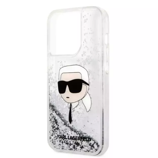 Karl Lagerfeld KLHCP14LLNKHCH iPhone 14 Pro 6.1  silver/silver hardcase Glitter Karl Head 5