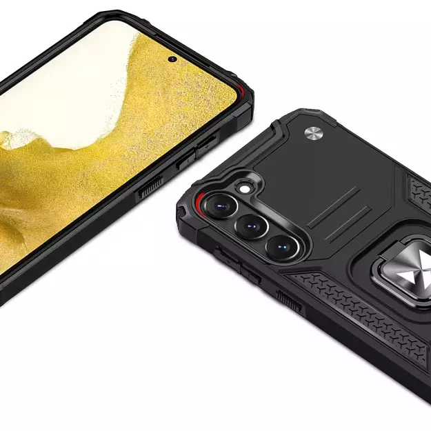 Wozinsky Ring Armor case for Samsung Galaxy S23 armored cover magnetic holder ring black 1