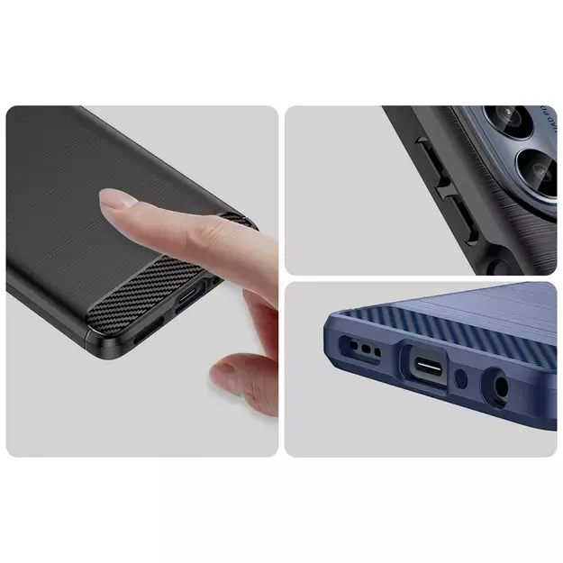 Carbon Case for Motorola Moto G62 5G flexible silicone carbon cover black 9