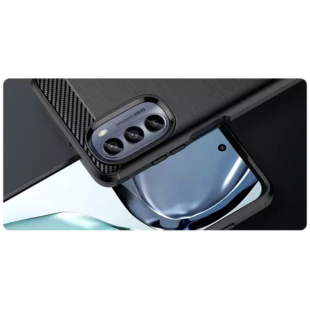 Carbon Case for Motorola Moto G62 5G flexible silicone carbon cover black 7