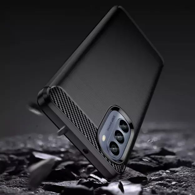 Carbon Case for Motorola Moto G62 5G flexible silicone carbon cover black 2