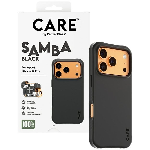 CARE by PanzerGlass Fashionable Samba MagSafe Case for iPhone 17 Pro - Black 3