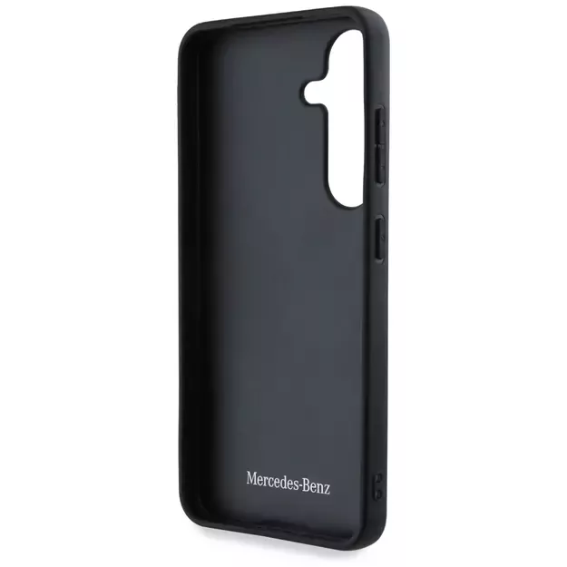 Mercedes Leather Curved Stitches Case for Samsung Galaxy S25 - Black 6