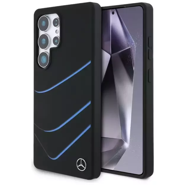 Mercedes Silicone Contrasted Curves MagSafe Case for Samsung Galaxy S25 Ultra - Black
