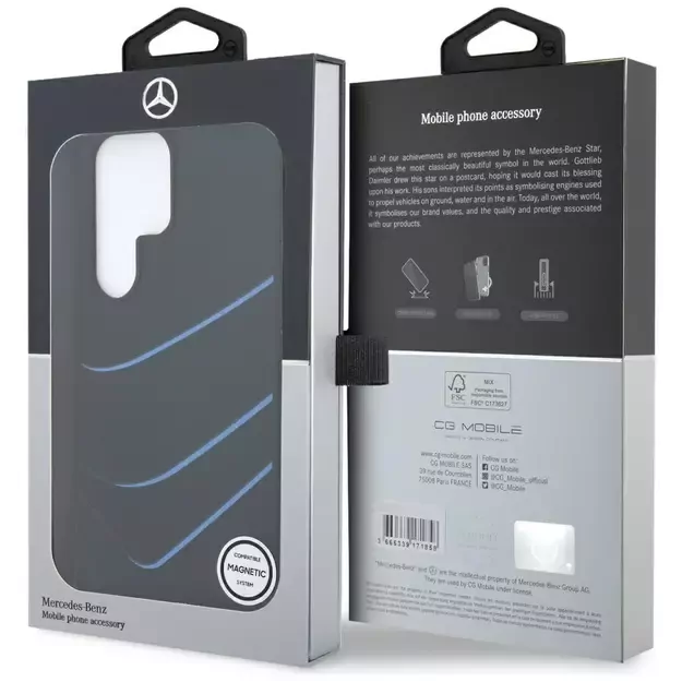 Mercedes Silicone Contrasted Curves MagSafe Case for Samsung Galaxy S25 Ultra - Black 7