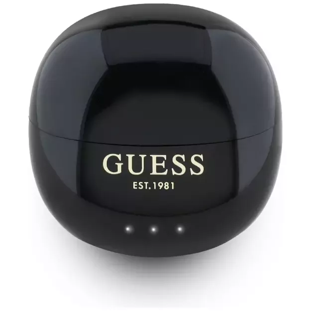 Guess Glossy Effect Egg Shape Printed Classic Logo TWS headphones - black 1