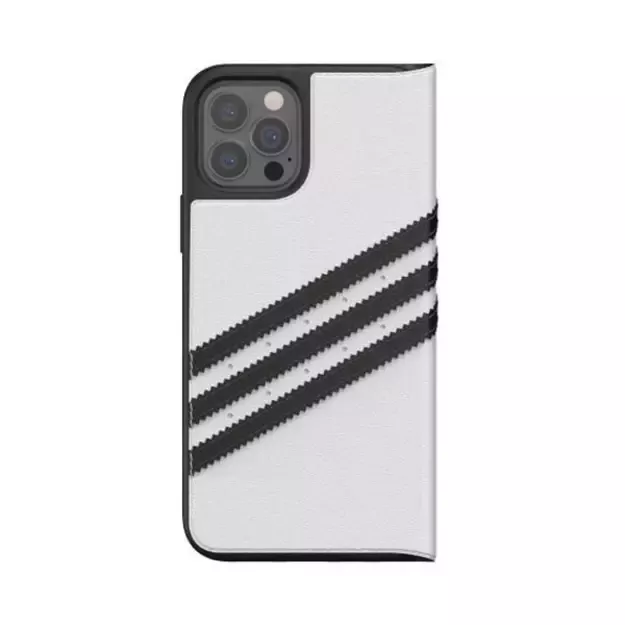 Adidas OR Booklet Case PU for iPhone 12 / 12 Pro 6.1&quot  - white and black 6