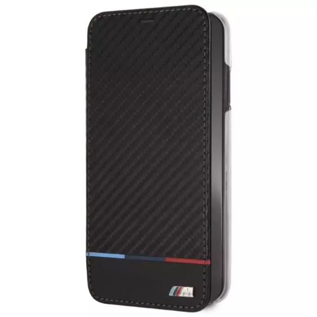 BMW Carbon Tricolor Stripe iPhone XS Max Case - Black 6