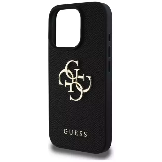 Guess Grained Big 4G Logo Small Classic Logo case for iPhone 16 Pro - black 12