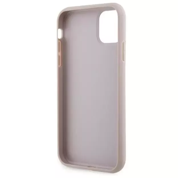 Guess GUHCN61P4TDSCPP Case for iPhone 11 / Xr - Pink Crossbody 4G Metal Logo 7