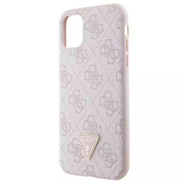 Guess GUHCN61P4TDSCPP Case for iPhone 11 / Xr - Pink Crossbody 4G Metal Logo 5