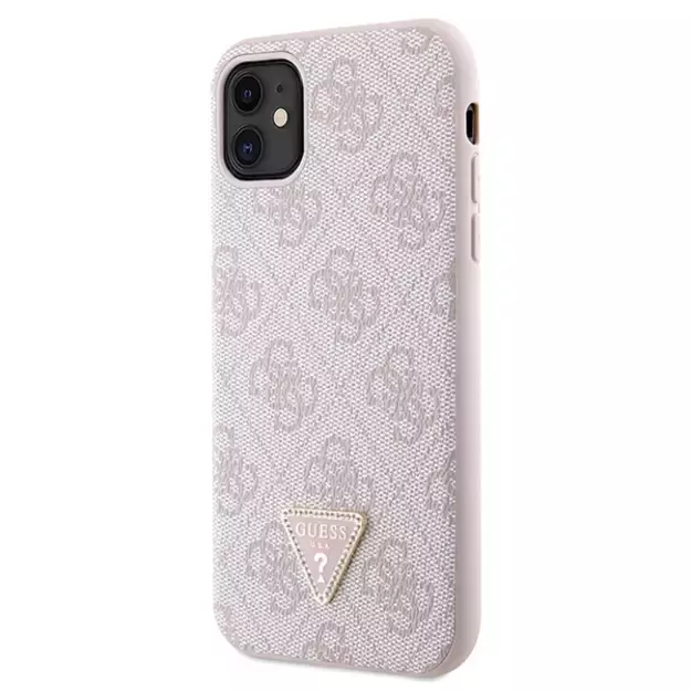 Guess GUHCN61P4TDSCPP Case for iPhone 11 / Xr - Pink Crossbody 4G Metal Logo 1