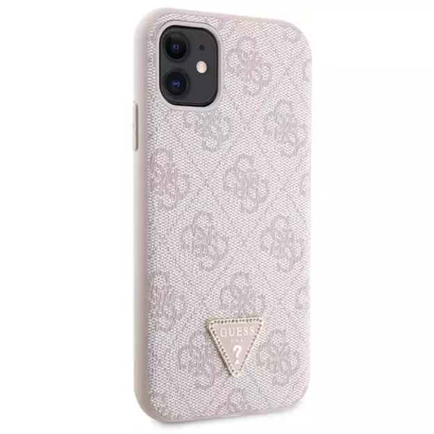 Guess GUHCN61P4TDSCPP Case for iPhone 11 / Xr - Pink Crossbody 4G Metal Logo 3