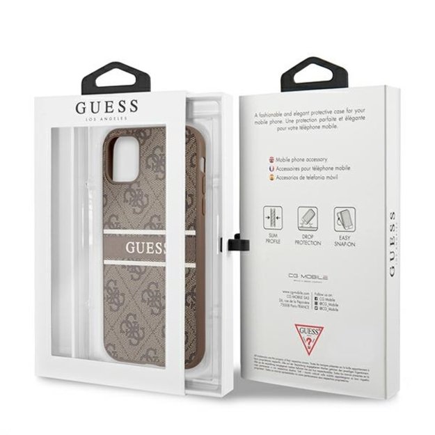Guess 4G Stripe case for iPhone 11 / Xr 6.1&quot  - brown 4