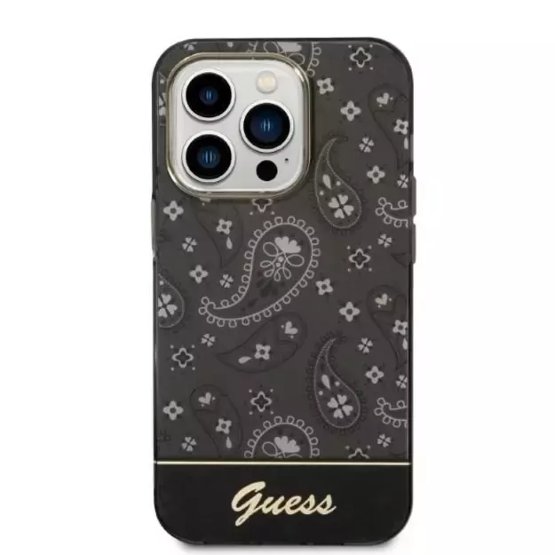 Guess Bandana Paisley Case for iPhone 14 Pro Max 6.7&quot  - Black
