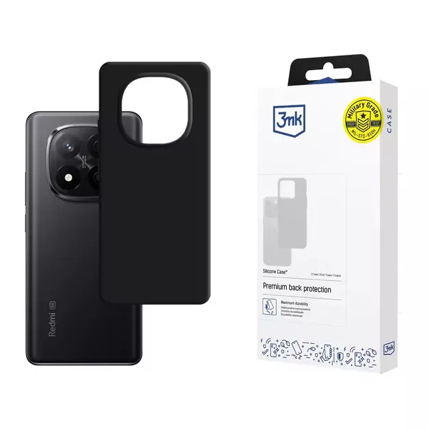 3mk Silicone Case for Xiaomi Redmi Note 14 Pro+ - black