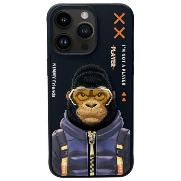 Nimmy Cool&amp Cute 2.0 Monkey Case for iPhone 15 Pro - Black