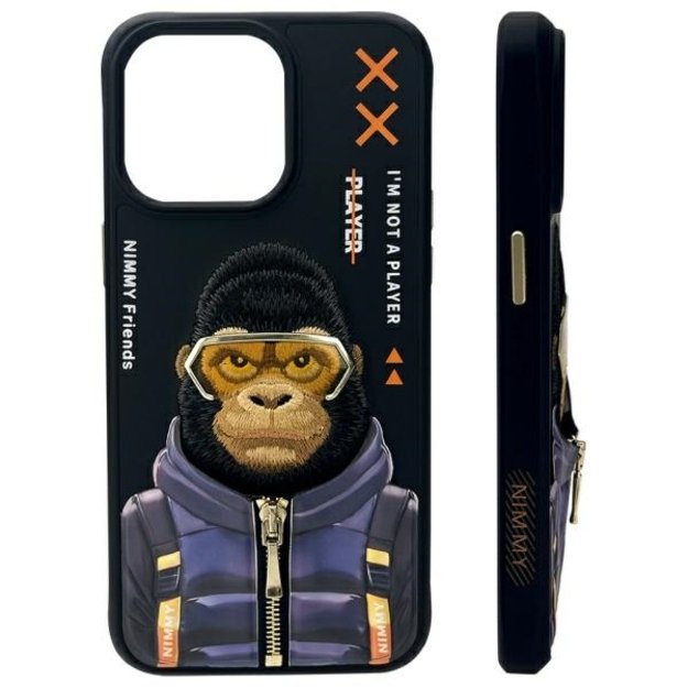 Nimmy Cool&amp Cute 2.0 Monkey Case for iPhone 15 Pro - Black 1