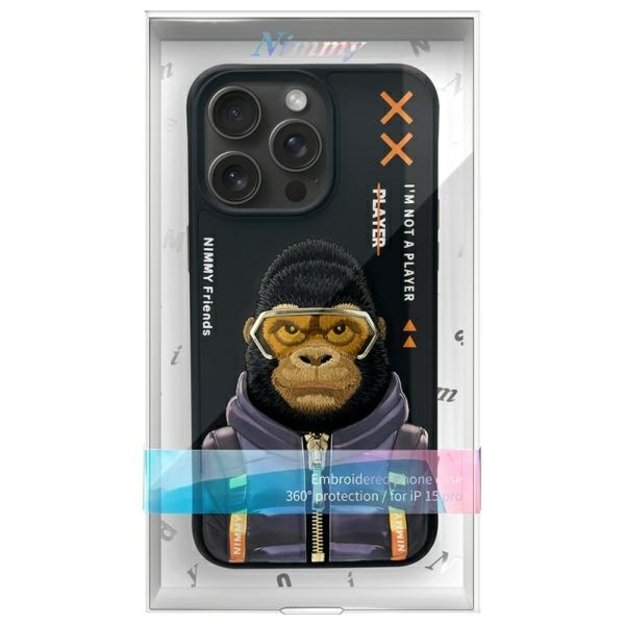 Nimmy Cool&amp Cute 2.0 Monkey Case for iPhone 15 Pro - Black 8