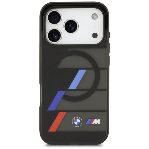 BMW M IML Metal Buttons Tricolor Lines MagSafe Case for iPhone 17 Pro Max - Black 2