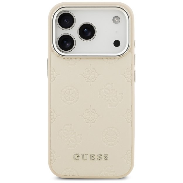 Guess Peony Hot Stamp Script MagSafe Case for iPhone 17 Pro - Beige 2