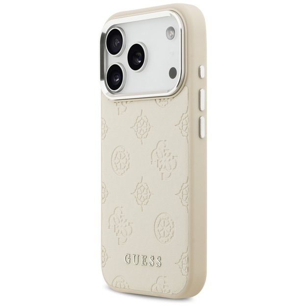 Guess Peony Hot Stamp Script MagSafe Case for iPhone 17 Pro - Beige 1