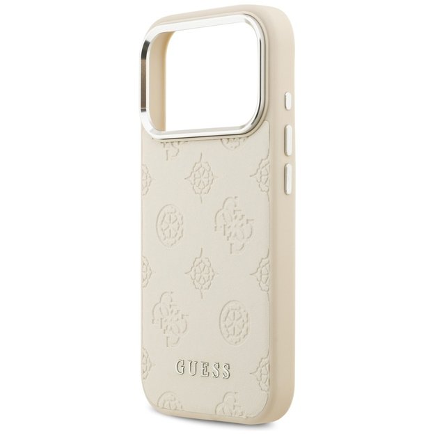 Guess Peony Hot Stamp Script MagSafe Case for iPhone 17 Pro - Beige 5