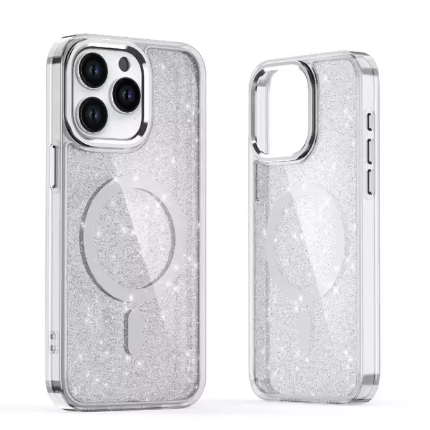 Glitter Case with MagSafe for Samsung Galaxy S25 Edge - White